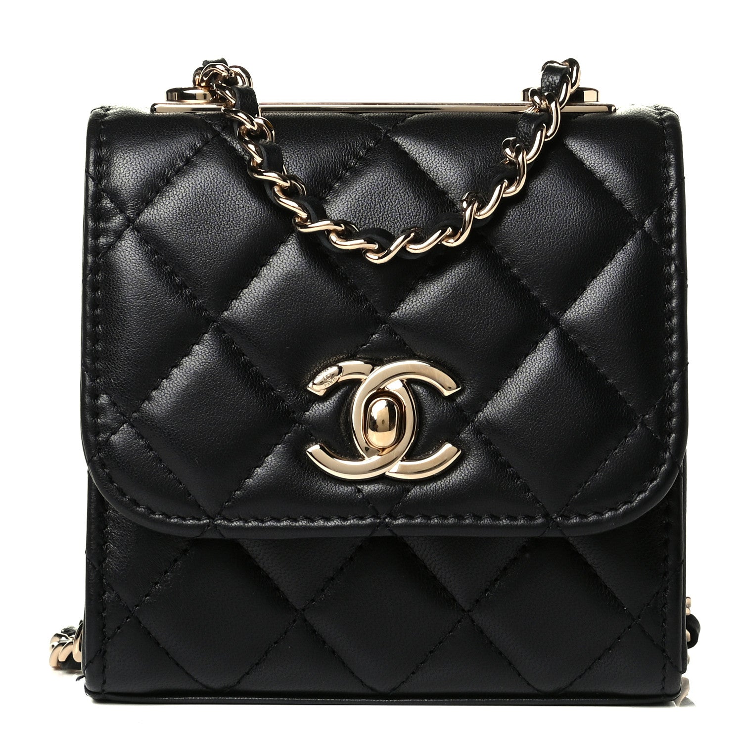 Chanel Lambskin Quilted Mini Trendy CC Chain Wallet Black 1 of 5