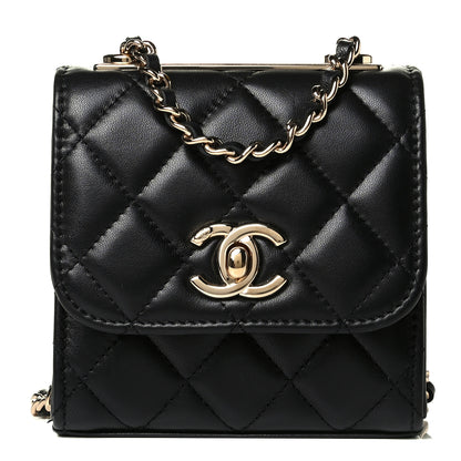 Chanel Lambskin Quilted Mini Trendy CC Chain Wallet Black 1 of 5