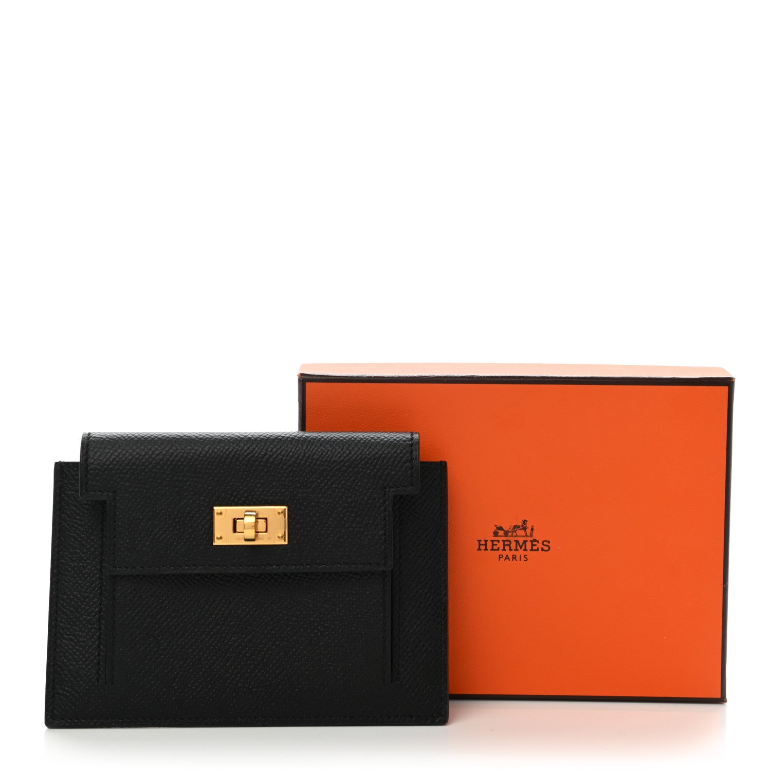 Hermes Epsom Kelly Pocket Compact Wallet Black 7 of 7