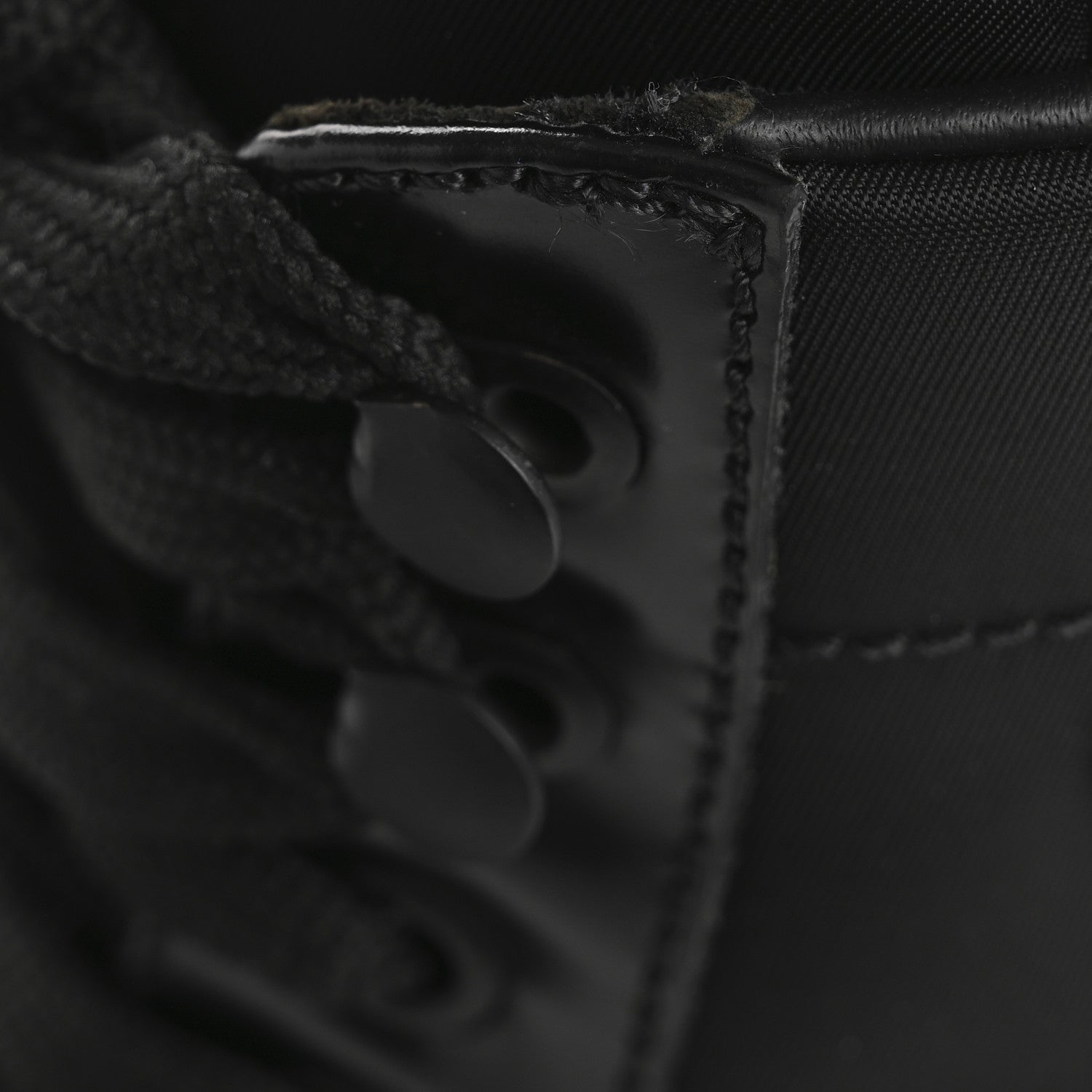 Prada Spazzolato Re-Nylon Metal Triangle Logo Lace Up 55mm Ankle Boots 37.5 Black 13 of 16
