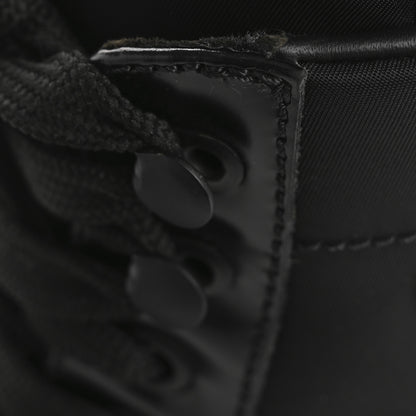 Prada Spazzolato Re-Nylon Metal Triangle Logo Lace Up 55mm Ankle Boots 37.5 Black 13 of 16