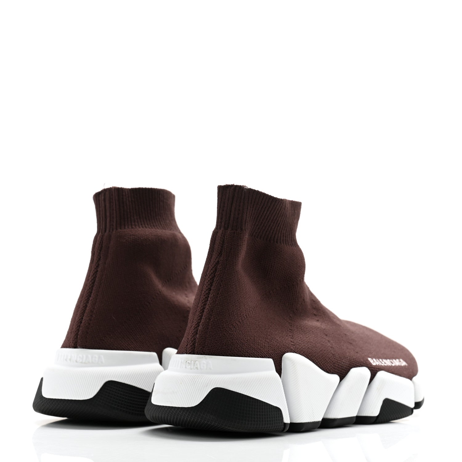 Balenciaga Technical 3D Recycled Knit Bi-Color Sole Womens Speed 2.0 Sneakers 35 Dark Burgundy Black White 4 of 10
