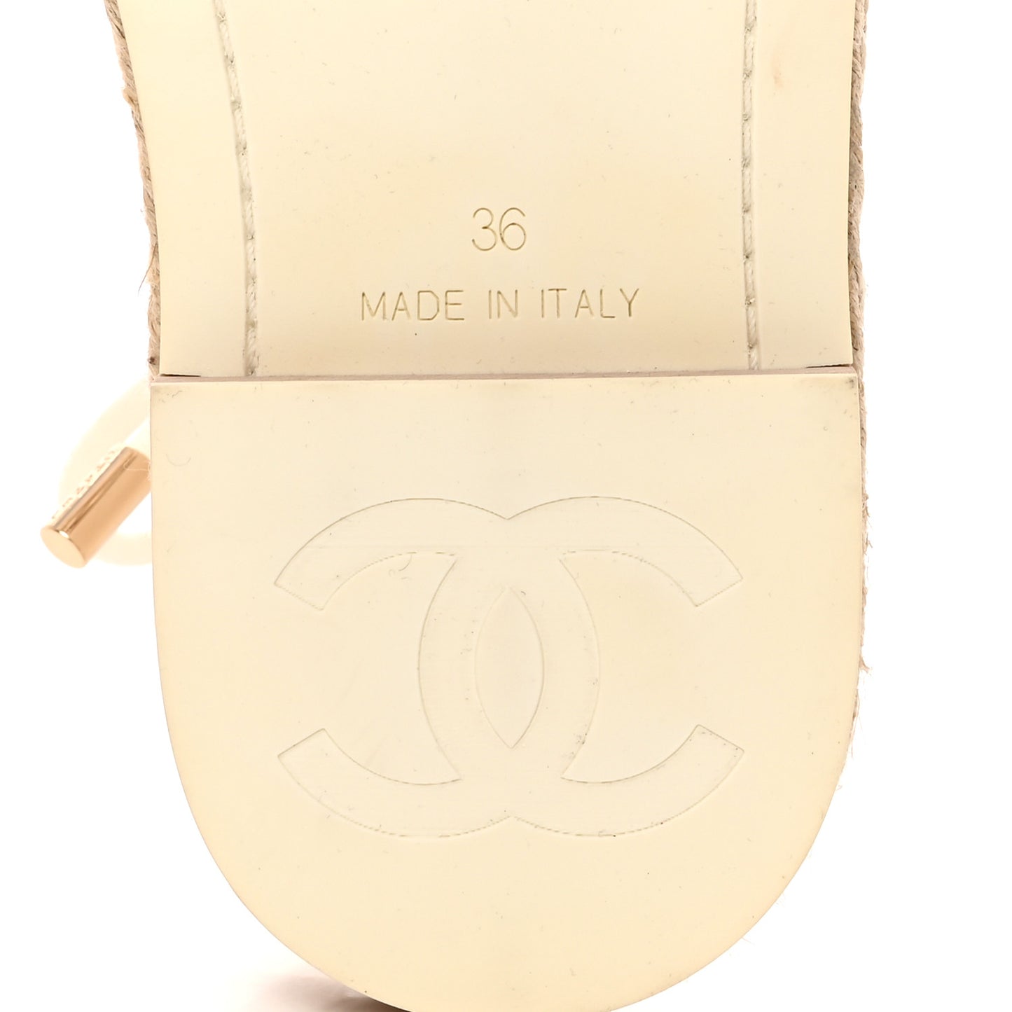 Lambskin Espadrille Sandals 36 White