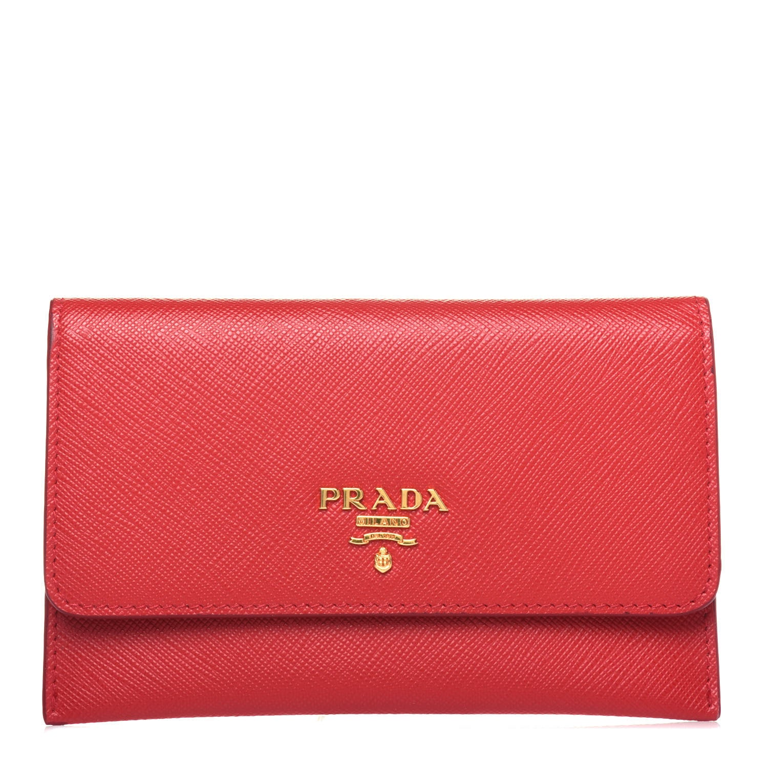 Prada Saffiano Metal Business Card Holder Fuoco 2 of 11