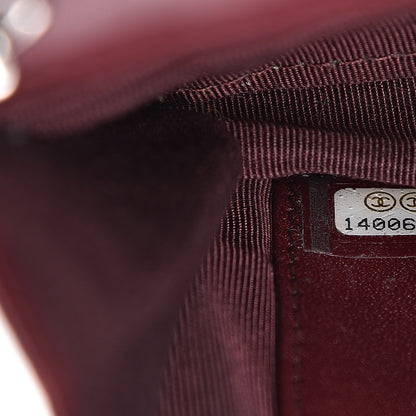 Chanel Patent Quilted Wallet On Chain WOC Burgundy 8 of 18