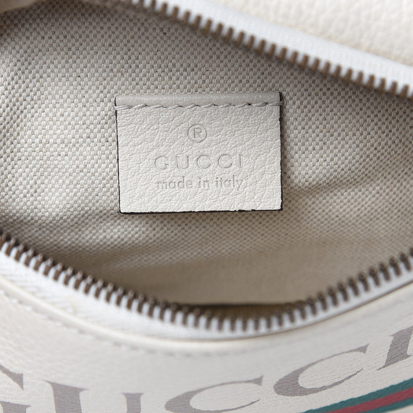 Grained Calfskin Small Logo Belt Bag White