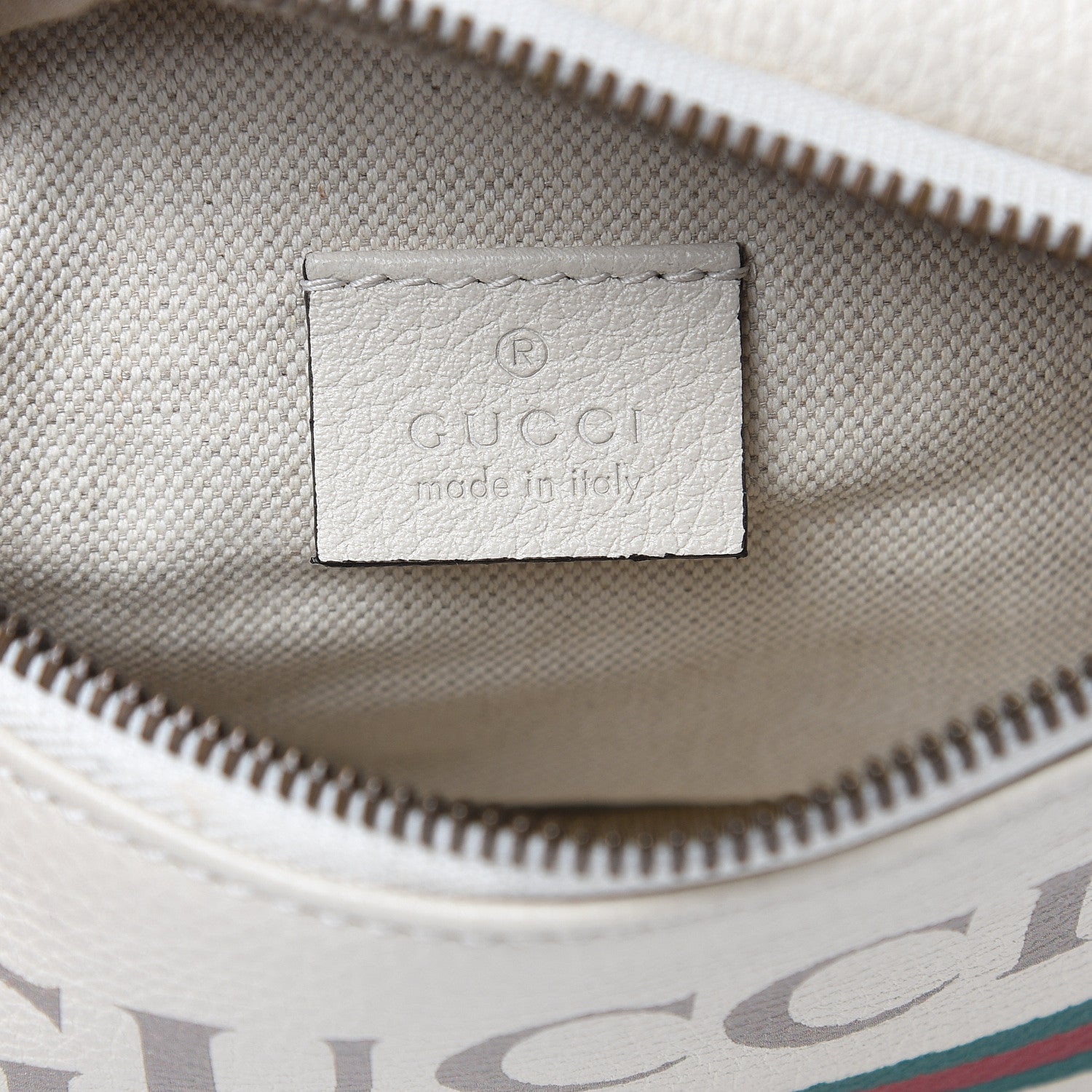 Gucci Grained Calfskin Small Logo Belt Bag White 6 of 12
