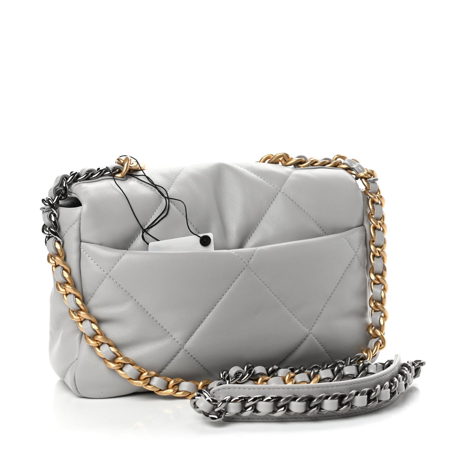 Lambskin Quilted Medium Chanel 19 Flap Grey
