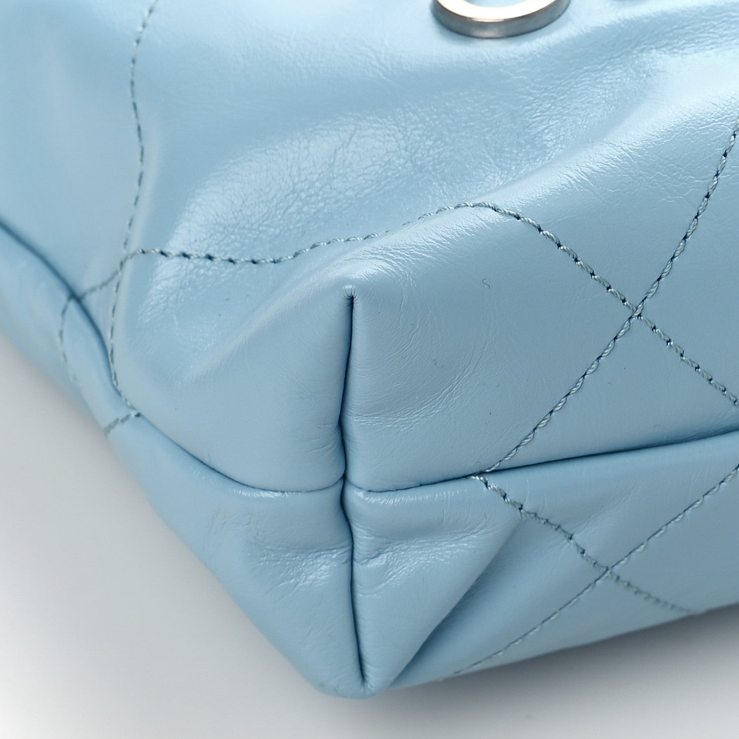 Chanel Shiny Calfskin Quilted Mini Chanel 22 Light Blue 8 of 10
