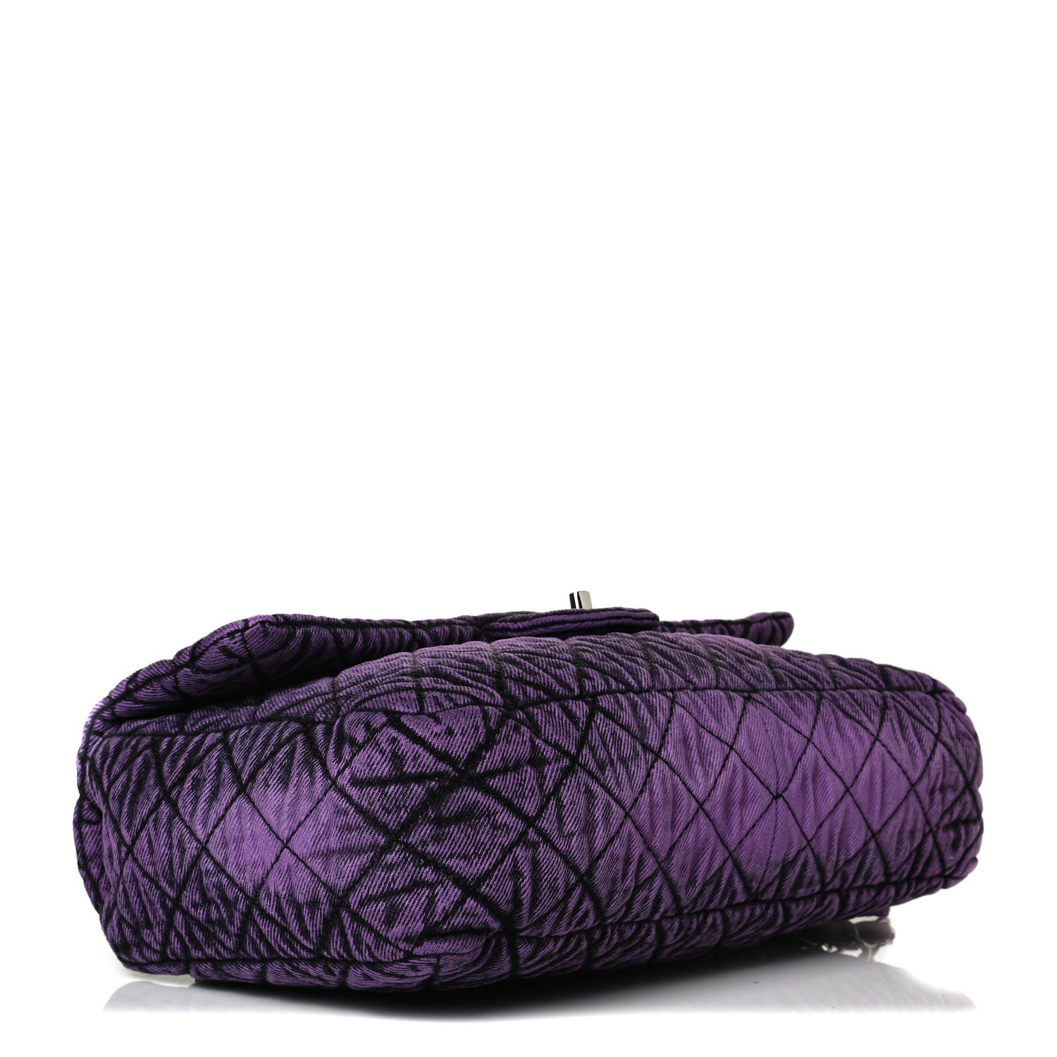 Chanel Denim Quilted Denimpression Flap Purple Black 4 of 11