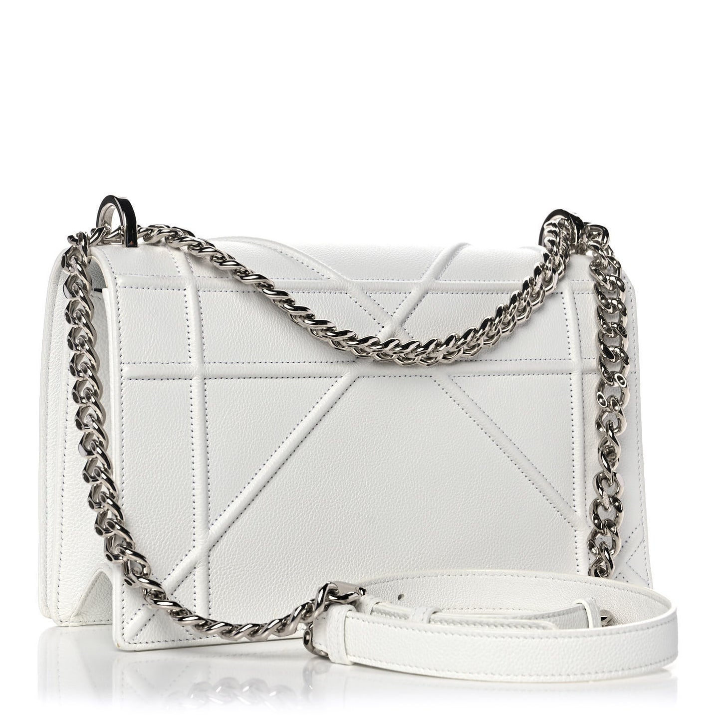 Calfskin Medium Diorama Flap Bag Off White