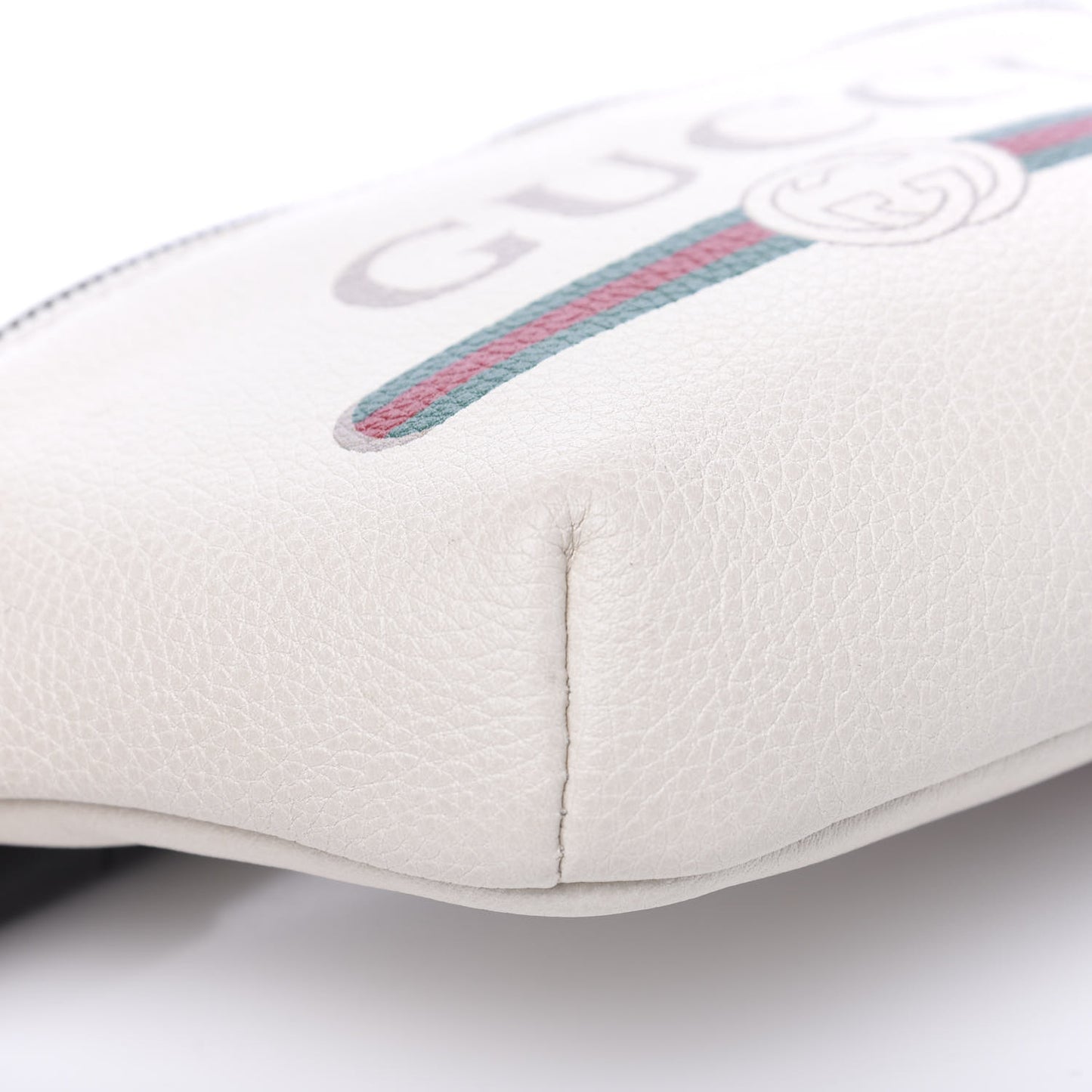 Grained Calfskin Small Logo Belt Bag White