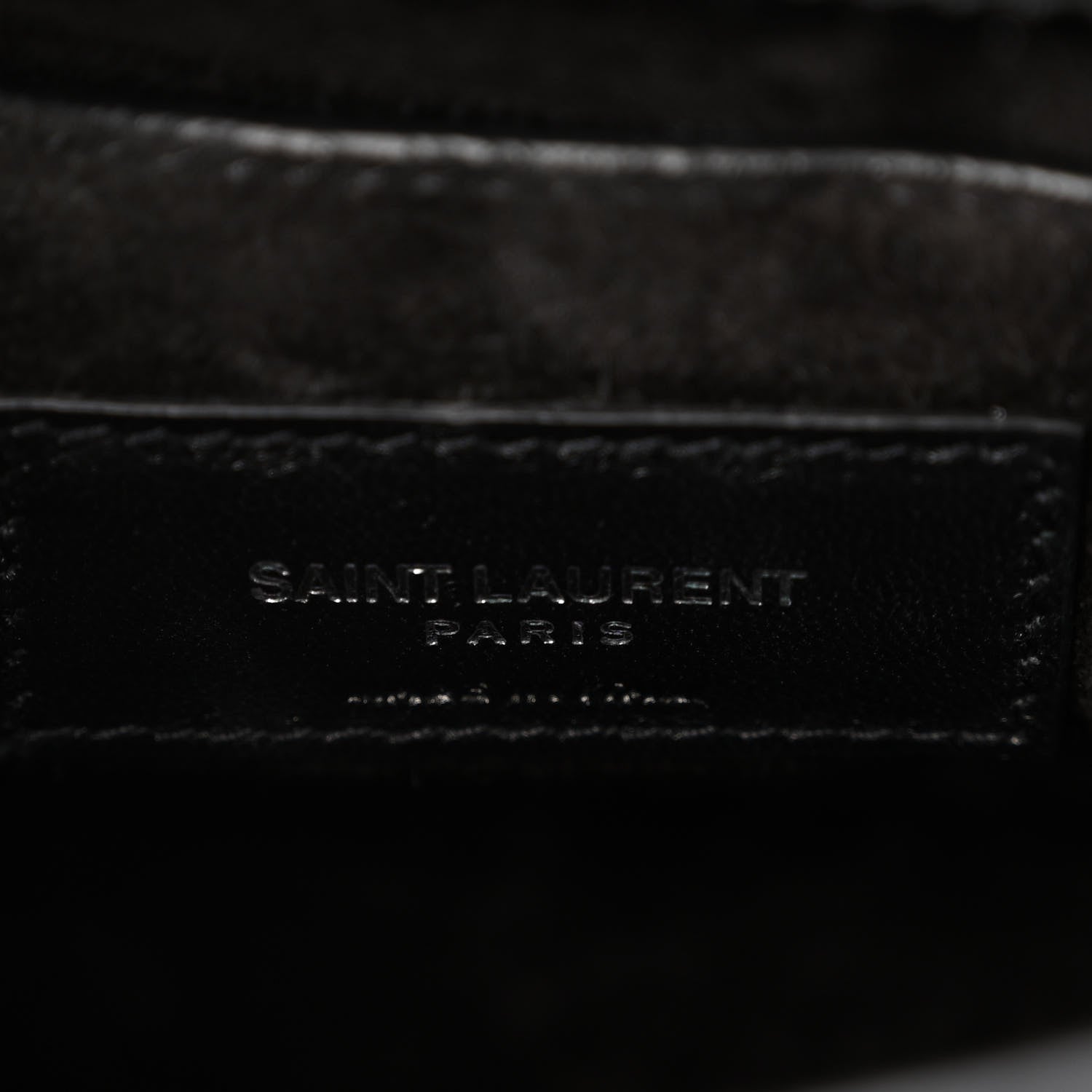 Saint Laurent Calfskin Crocodile Embossed Medium Monogram Sunset Black 6 of 9