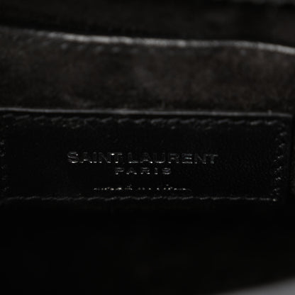 Saint Laurent Calfskin Crocodile Embossed Medium Monogram Sunset Black 6 of 9