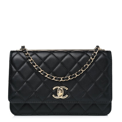 Chanel Lambskin Quilted Trendy CC Wallet On Chain WOC Black 1 of 7