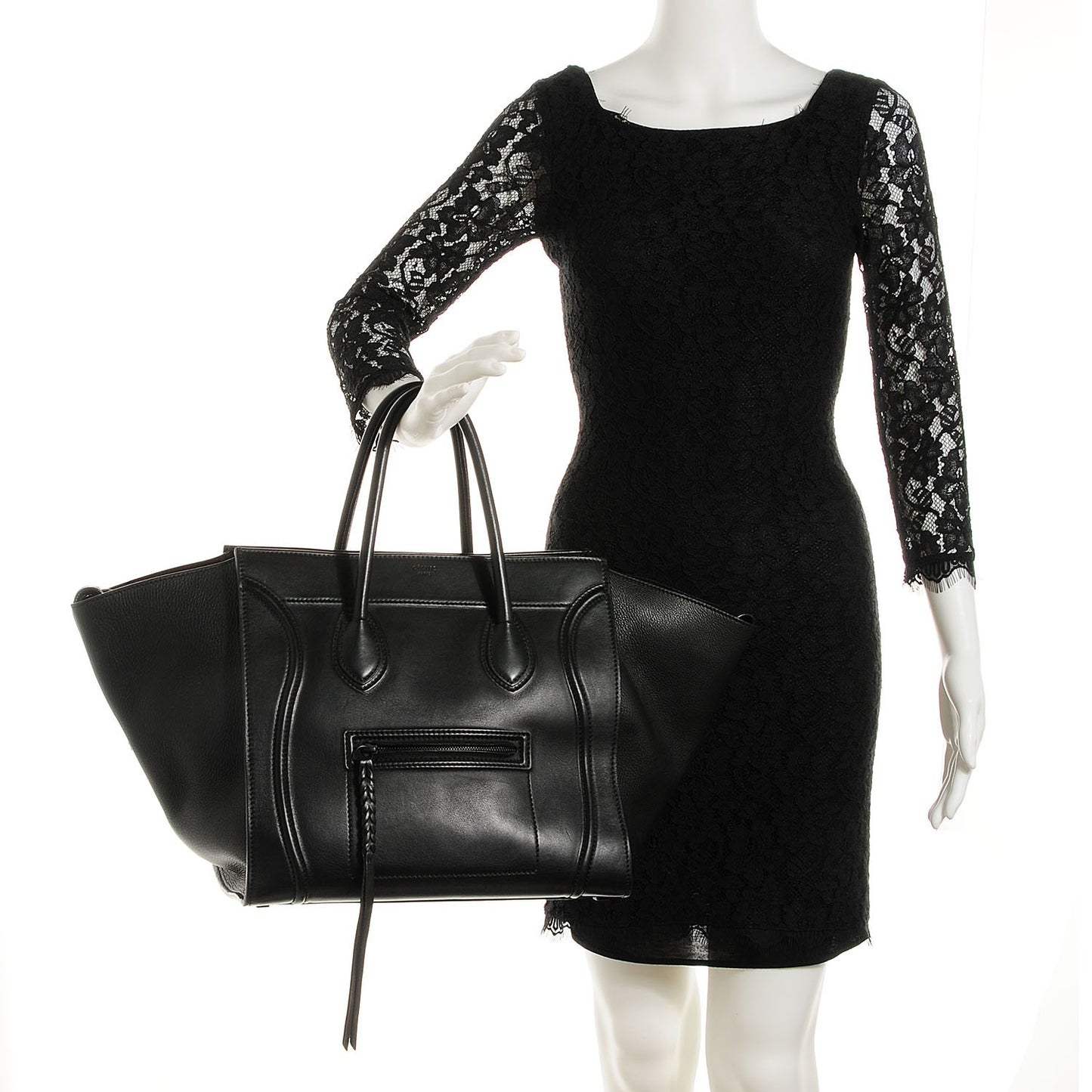 Supple Calfskin Medium Phantom Luggage Black