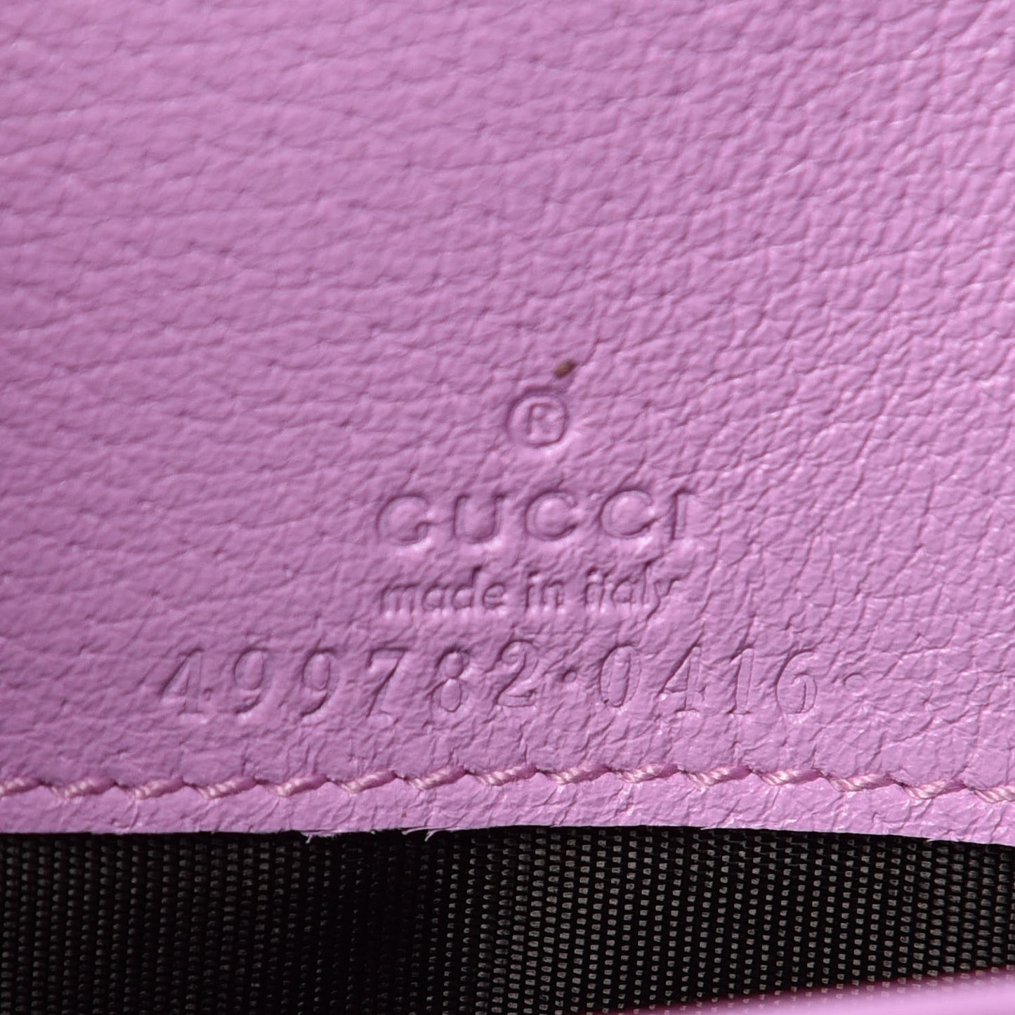 Calfskin Marquise Crystals Mini GG Chain Wallet Malva