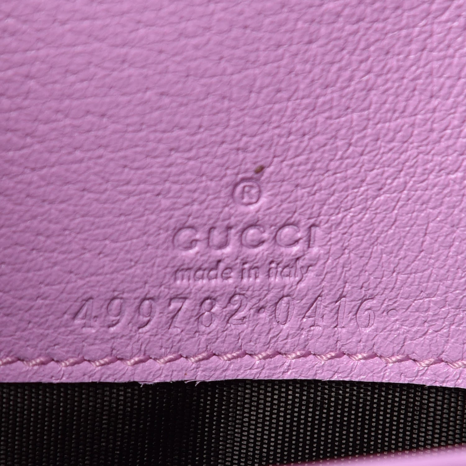 Gucci Calfskin Marquise Crystals Mini GG Chain Wallet Malva 6 of 8