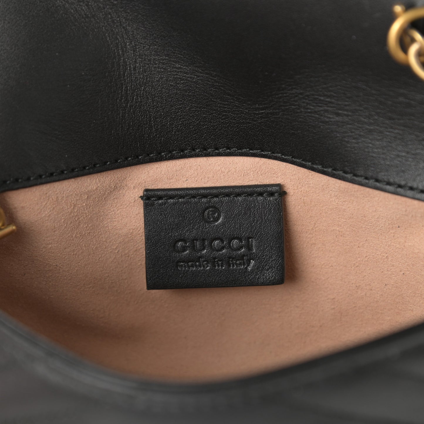 Calfskin Matelasse Super Mini GG Marmont Shoulder Bag Black