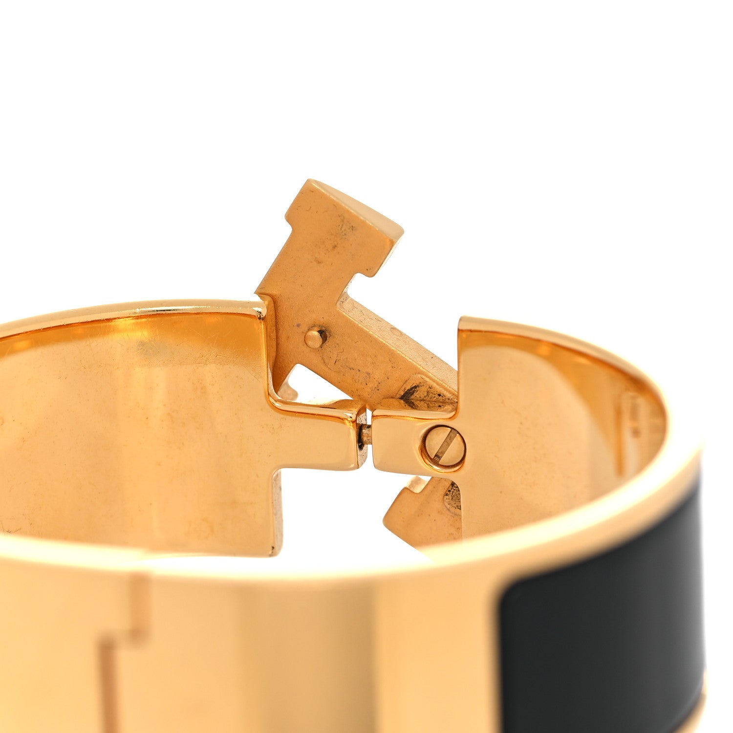 Hermes Enamel Wide Clic Clac H Bracelet GM Black 4 of 6