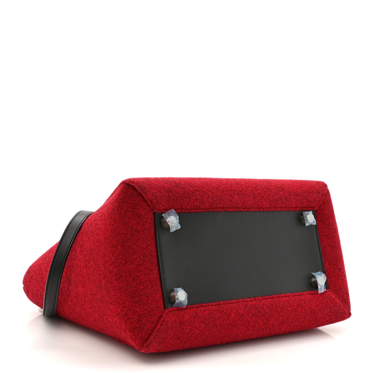 Felt Smooth Calfskin Mini Belt Bag Red