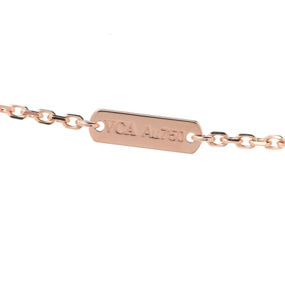 Van Cleef & Arpels 18K Rose Gold Diamond Rhodonite Vintage Alhambra Pendant Necklace 7 of 8