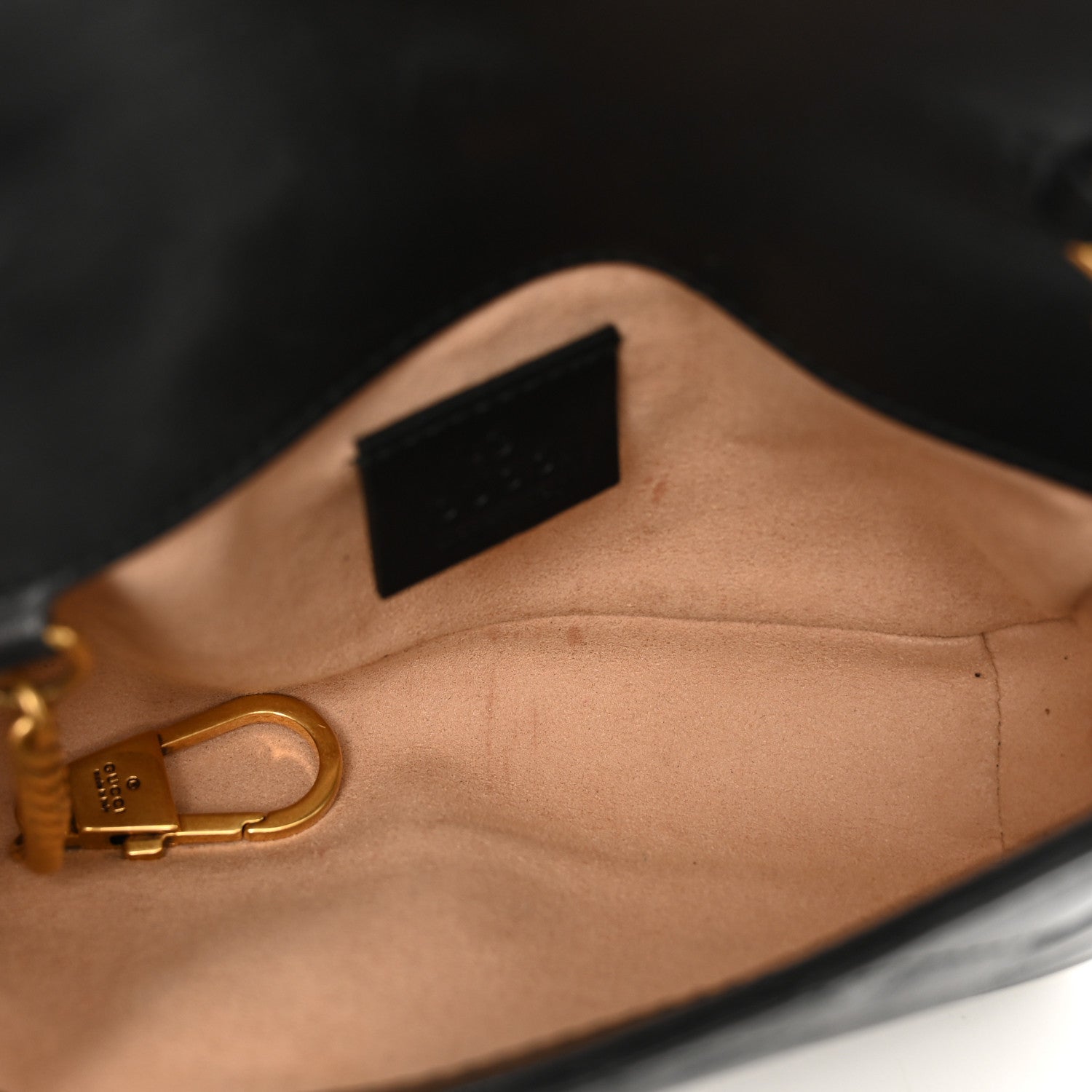 Gucci Calfskin Matelasse Super Mini GG Marmont Shoulder Bag Black 6 of 11