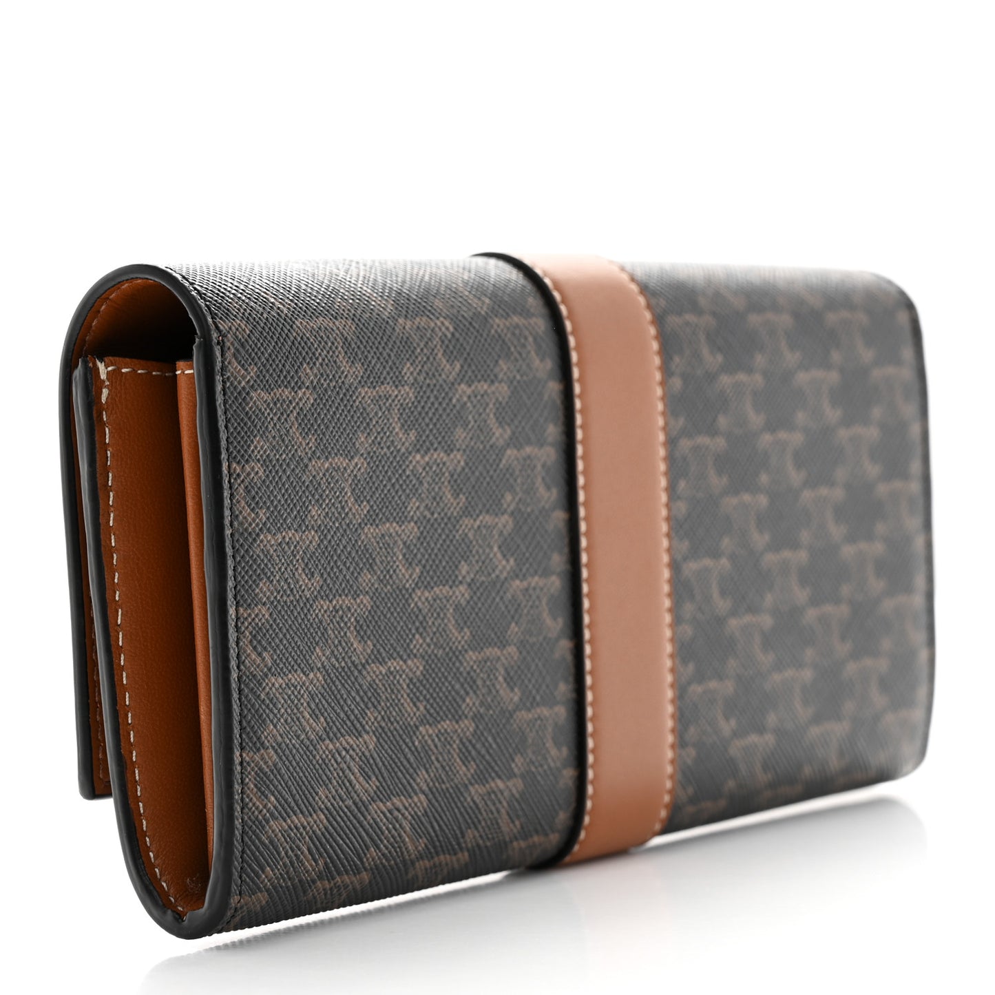 Canvas Triomphe Continental Wallet Tan