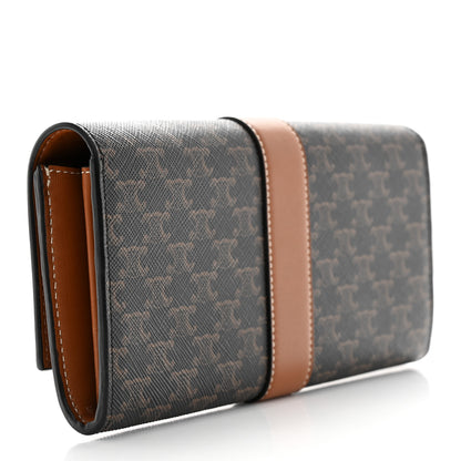 Celine Canvas Triomphe Continental Wallet Tan 3 of 12