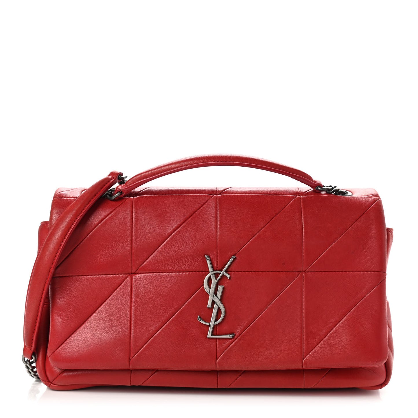 Lambskin Patchwork Monogram Medium Jamie Red