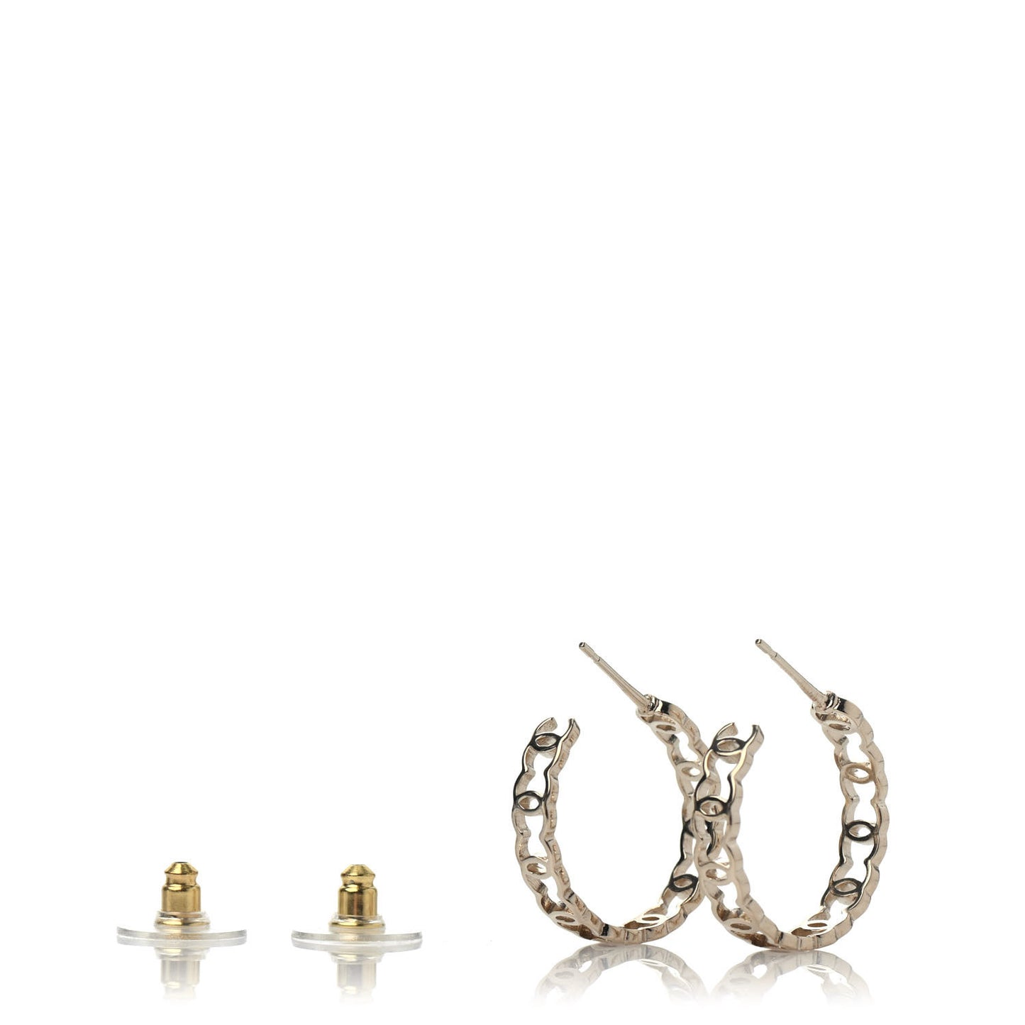 Metal CC Hoop Earrings Gold