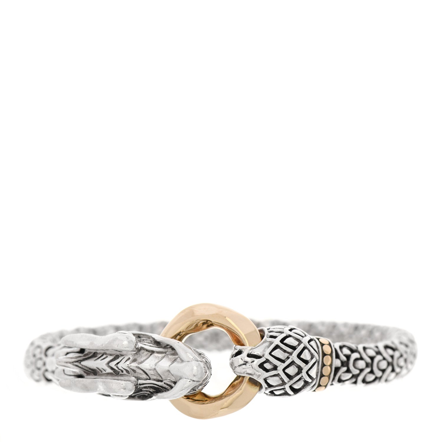 John Hardy Sterling Silver 18K Yellow Gold 6mm Naga Dragon Bracelet 1 of 4
