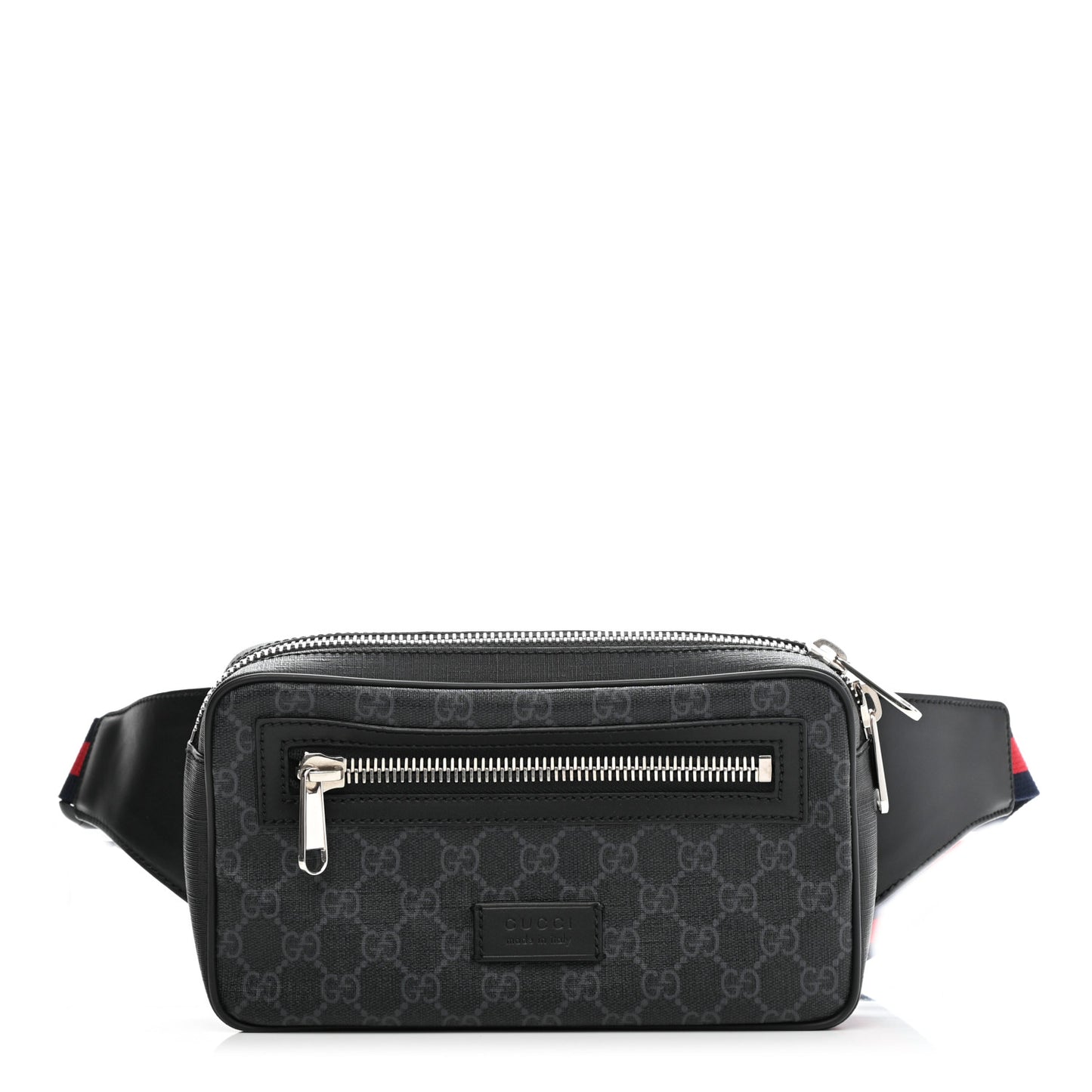 Soft GG Supreme Monogram Web Belt Bag Black Grey