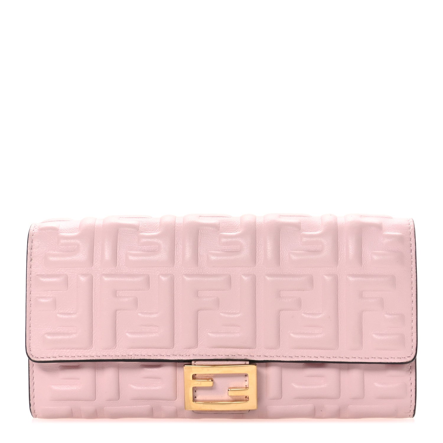 Fendi Nappa Matisse FF Embossed Continental Wallet Rosa Confetto 1 of 7