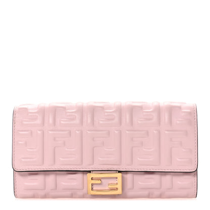Fendi Nappa Matisse FF Embossed Continental Wallet Rosa Confetto 1 of 7