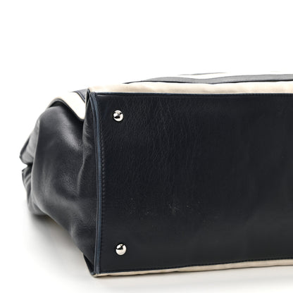 Chanel Lambskin Quilted Lido Shopping Tote Dark Navy Blue 8 of 11