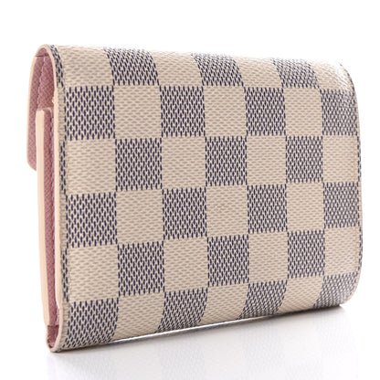 Louis Vuitton Damier Azur Victorine Wallet Rose Ballerine 2 of 8