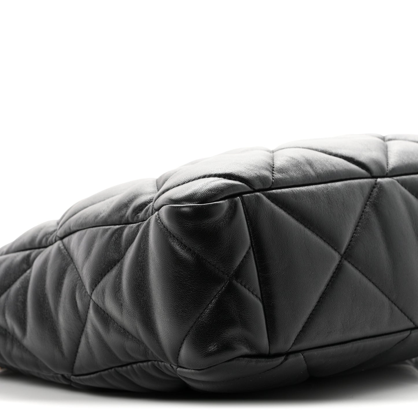 Lambskin Quilted Chanel 19 Shopping Bag Black