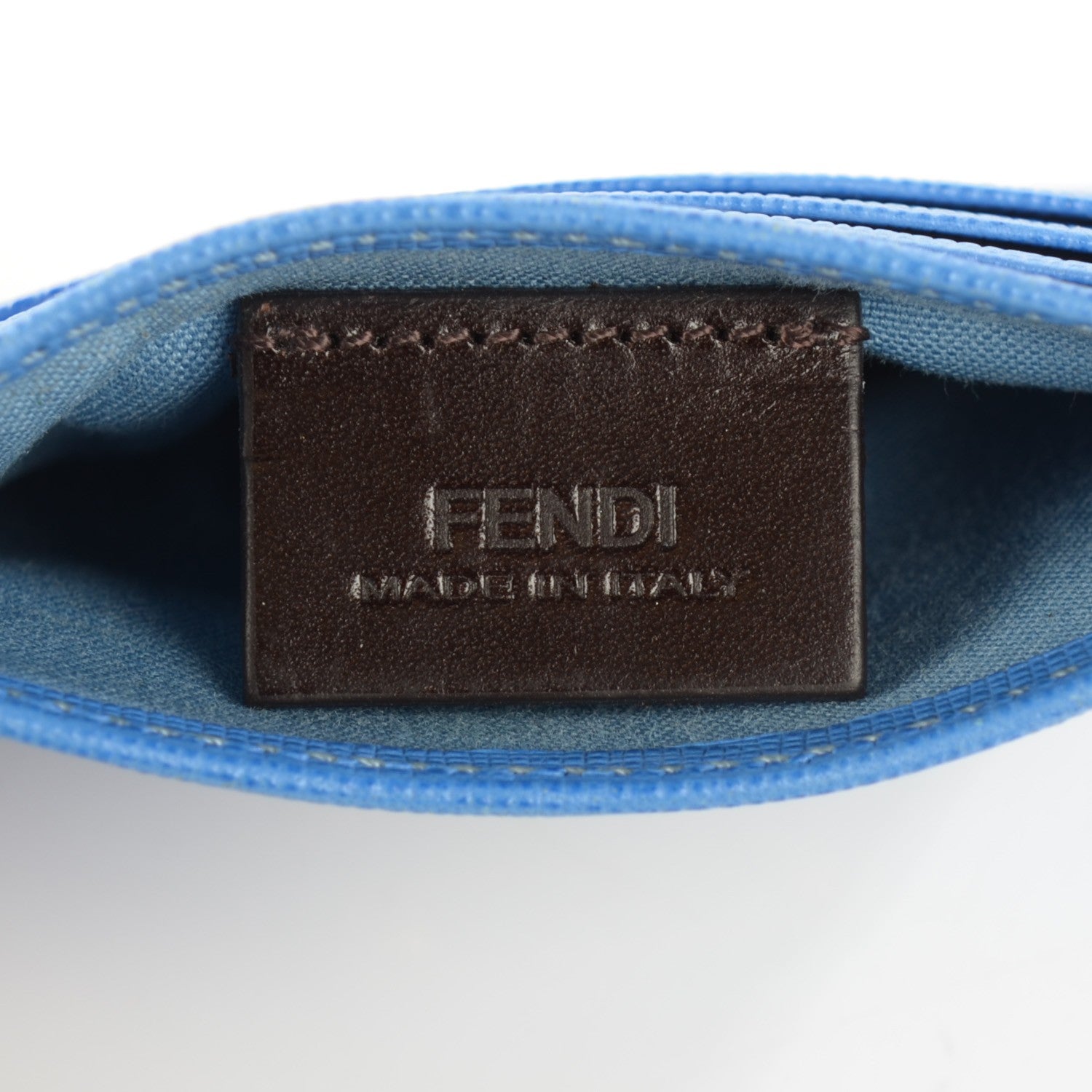 Fendi Vitello Elite Card Holder Blue 6 of 8