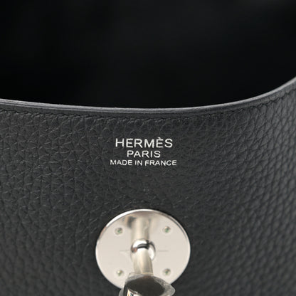 Hermes Taurillon Clemence Lindy 30 Black 6 of 12