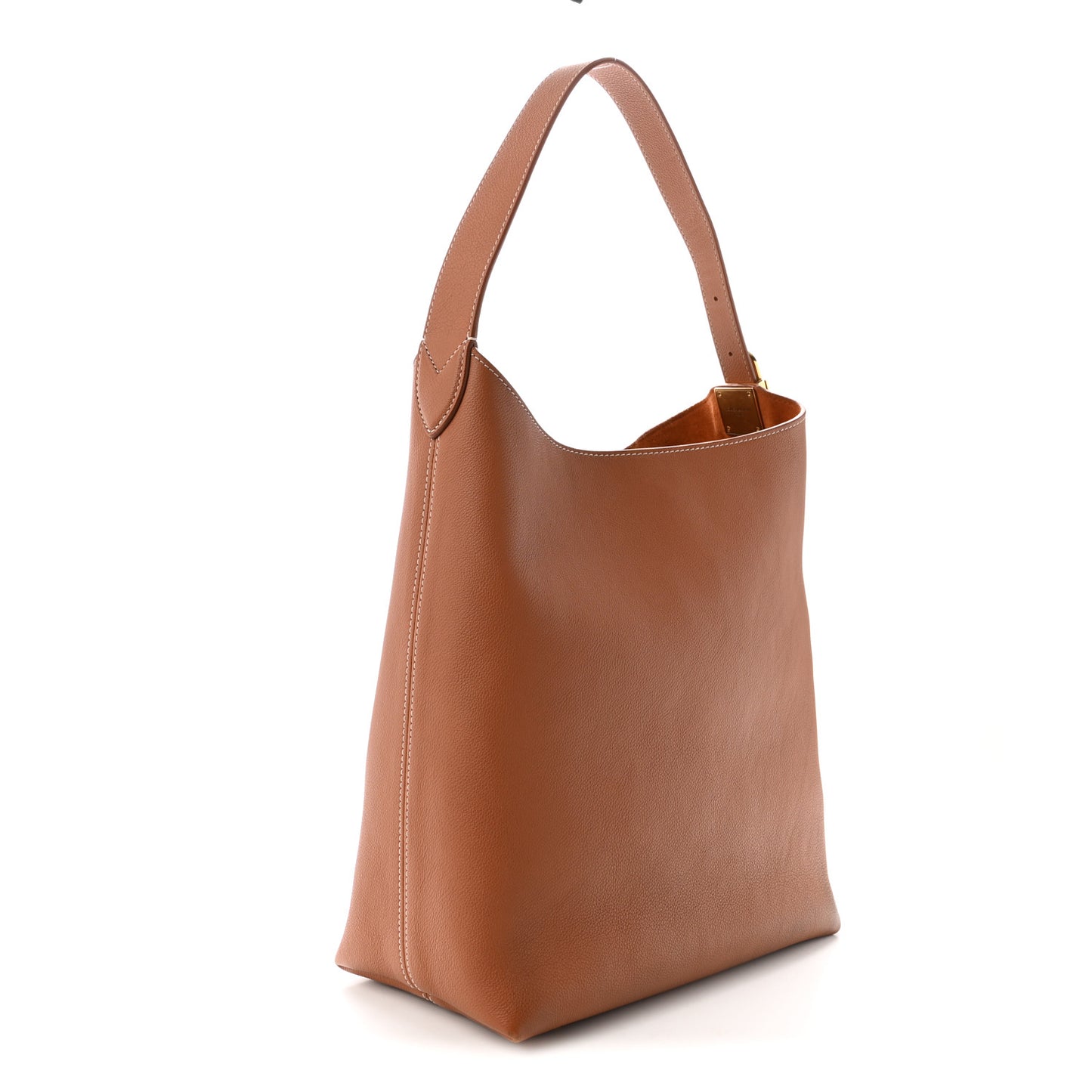 Grained Calfskin Low Key Hobo MM Cognac