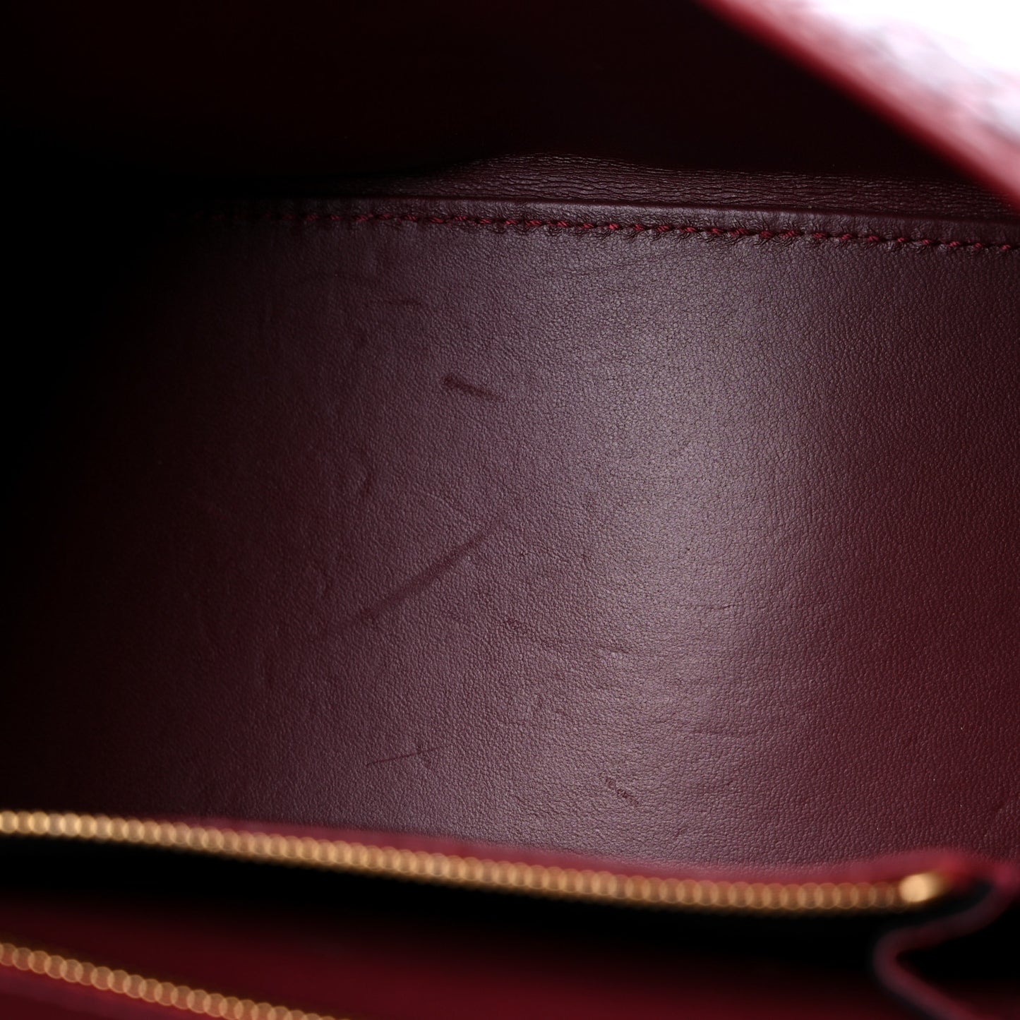 Shiny Calfskin Crocodile Embossed Small Hourglass Top Handle Bag Dark Red