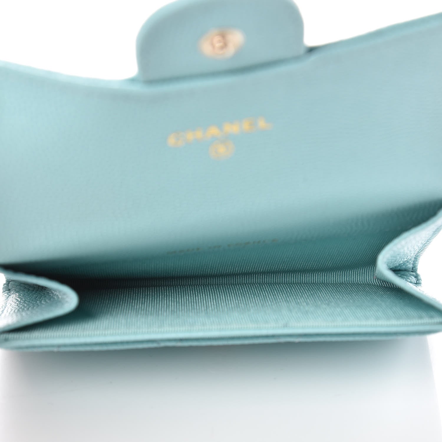 Chanel Caviar Quilted Card Holder Light Blue 5 of 9