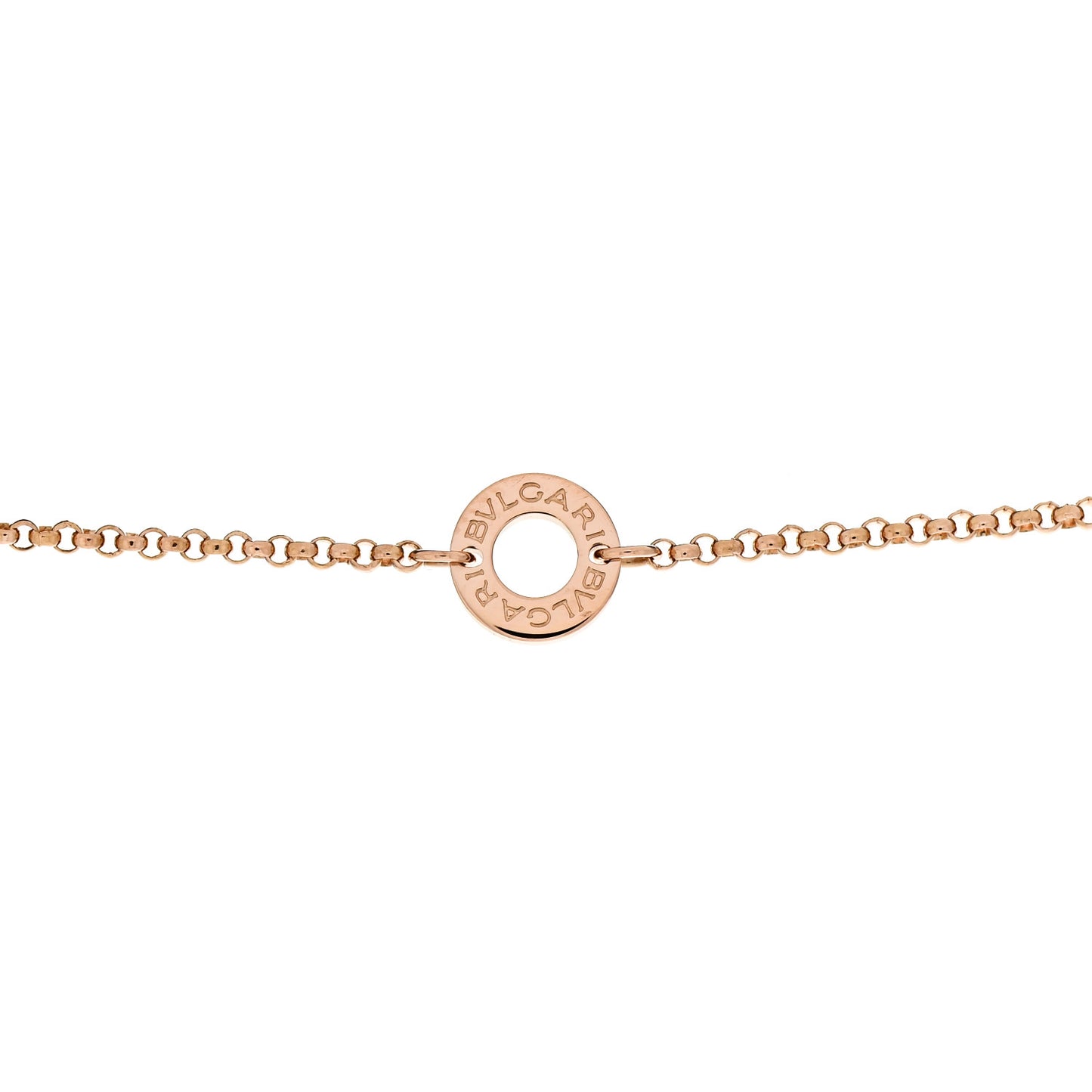 18K Rose Gold Diamond Small B.Zero1 Pave Pendant Necklace