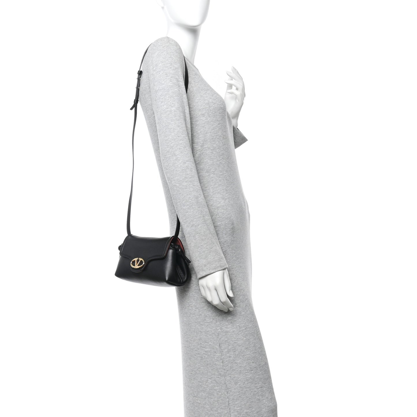Lambskin Vlogo Mini Crossbody Bag Black