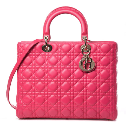 Christian Dior Lambskin Cannage Large Lady Dior Fuchsia 1 of 9