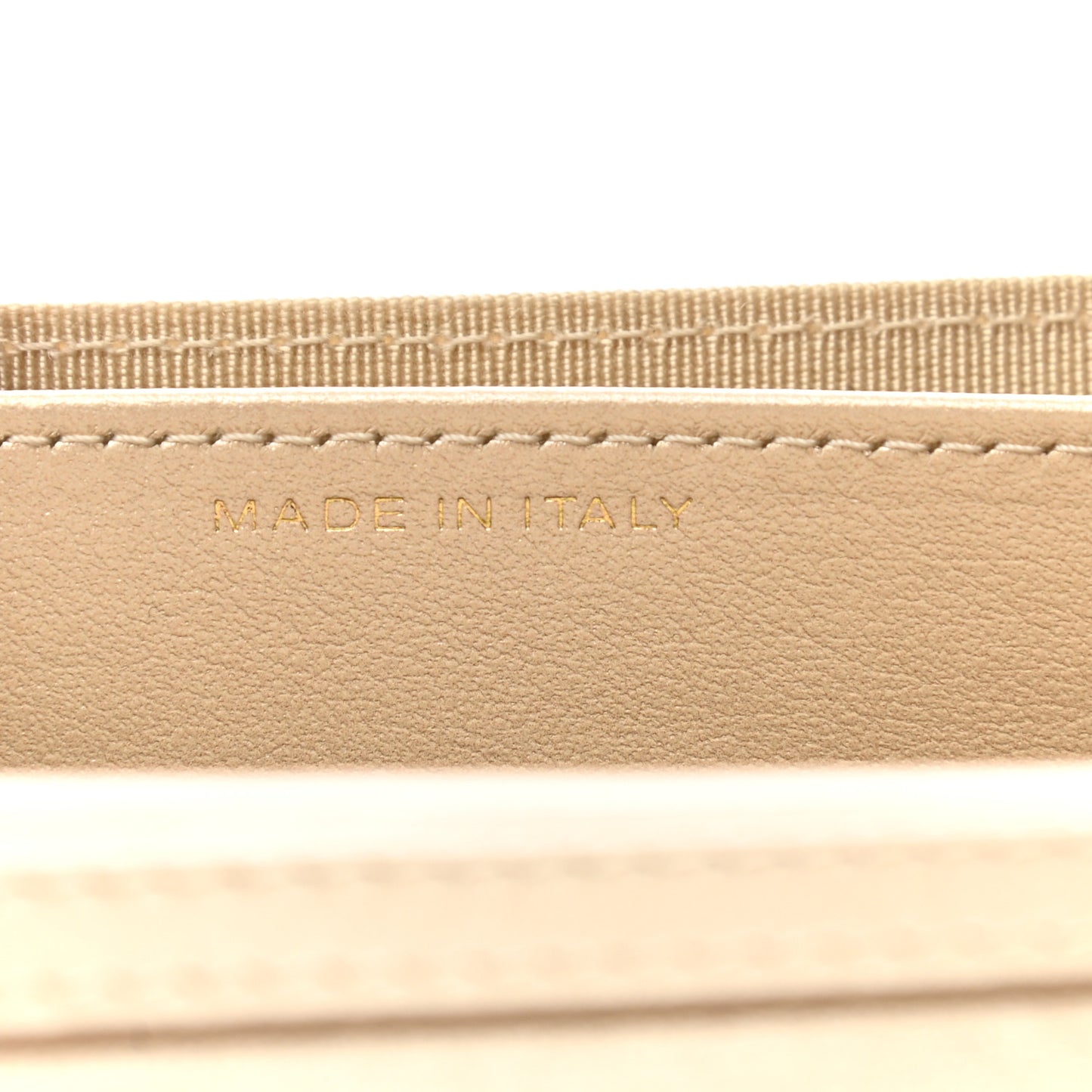Metallic Lambskin Quilted Flap Card Holder On Chain Gold