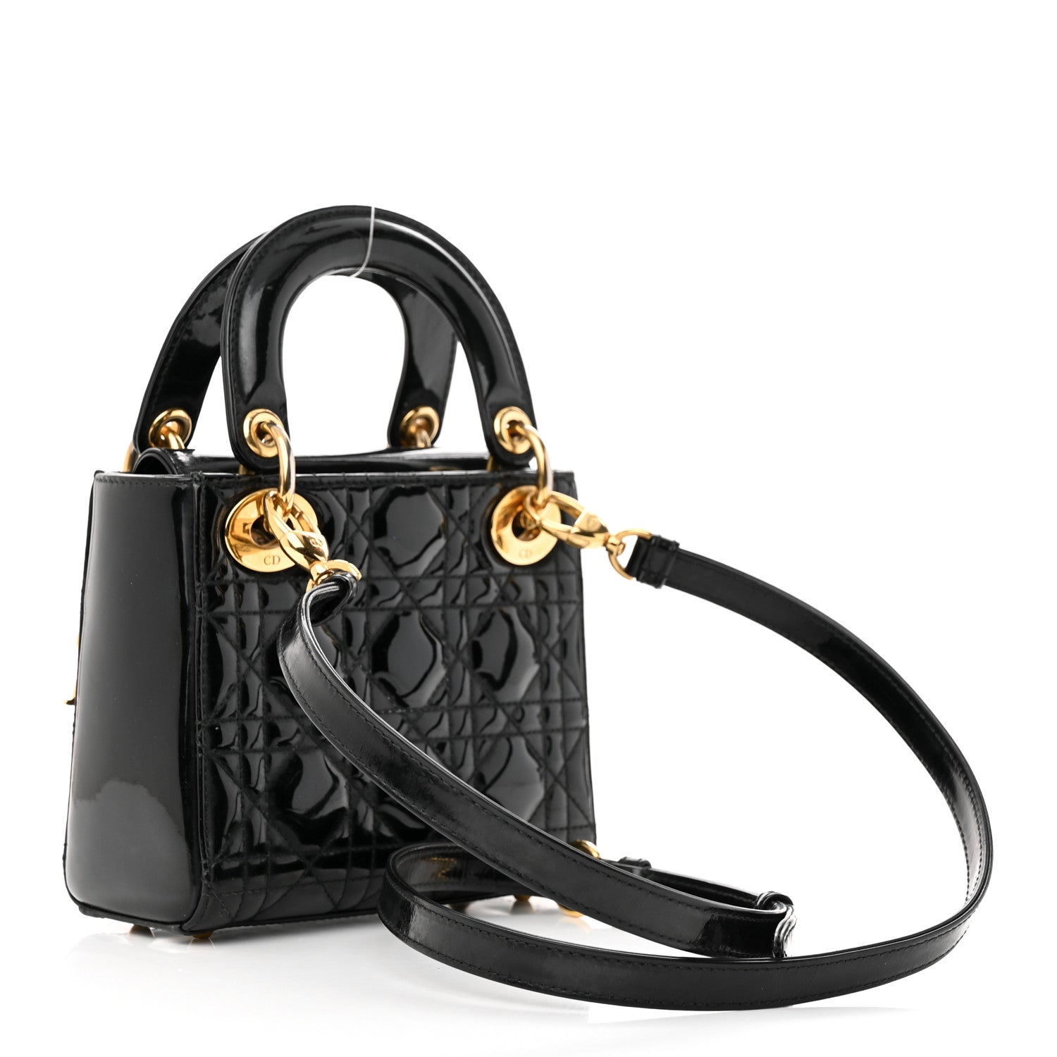 Christian Dior Patent Cannage Mini Lady Dior Black 3 of 13