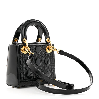 Christian Dior Patent Cannage Mini Lady Dior Black 3 of 13