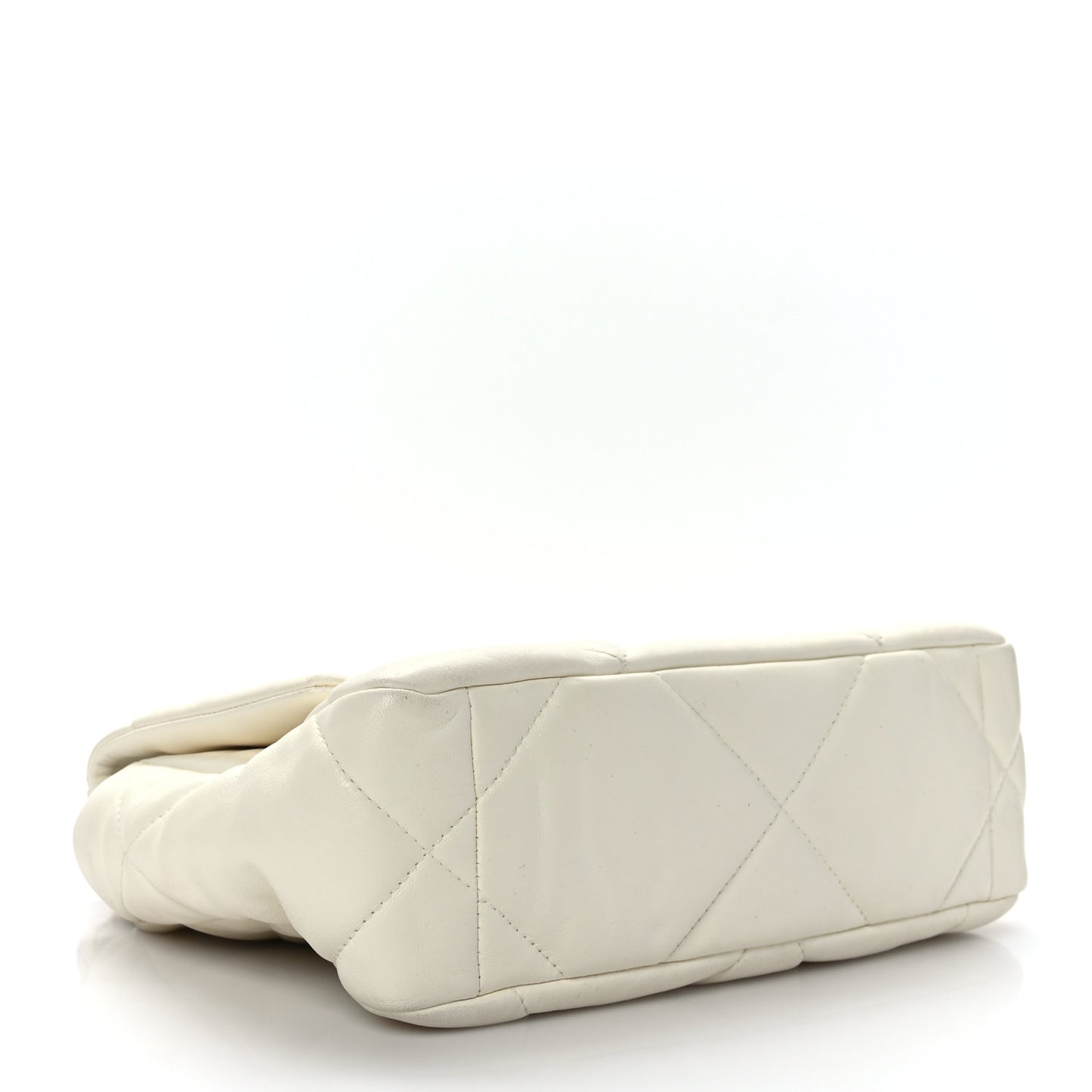 Goatskin Quilted Medium Chanel 19 Flap White